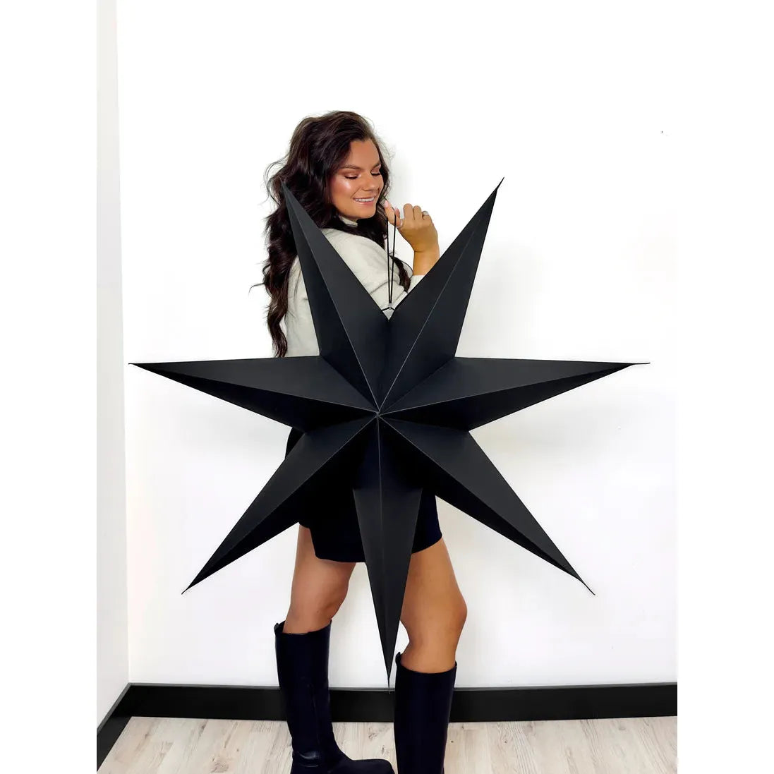 XXL WEIHNACHTSSTERNE - schwarz - 7 PUNKTE - 100 CM