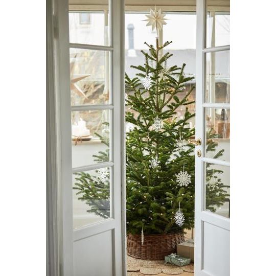 Ib Laursen Christbaumstern Papier weiss m/messingfarbenem Halter Ø:25 cm