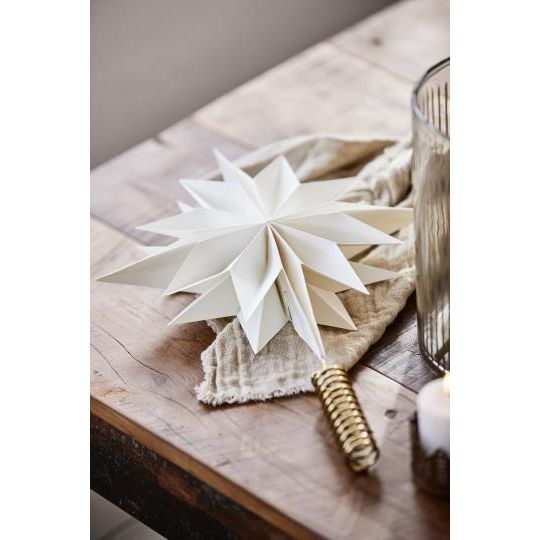 Ib Laursen Christbaumstern Papier weiss m/messingfarbenem Halter Ø:25 cm