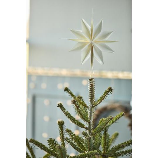 Ib Laursen Christbaumstern Papier weiss m/messingfarbenem Halter Ø:25 cm