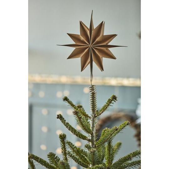 Ib Laursen Christbaumstern Papier natur m/messingfarbenem Halter Ø:25 cm