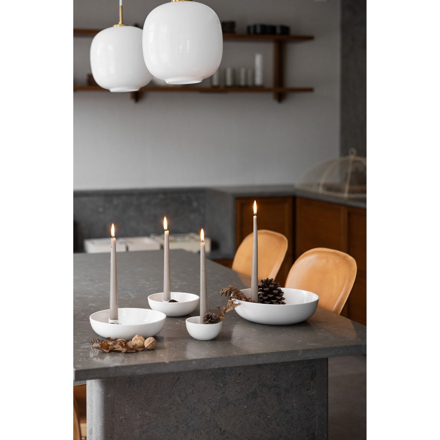 Storefactory Lidatorp - Kerzenhalter - glossy weiß - 16 x 16 x 5 cm