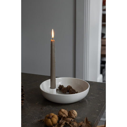 Storefactory Lidatorp- Kerzenhalter - glossy weiß - 21 x 21 x 5 cm