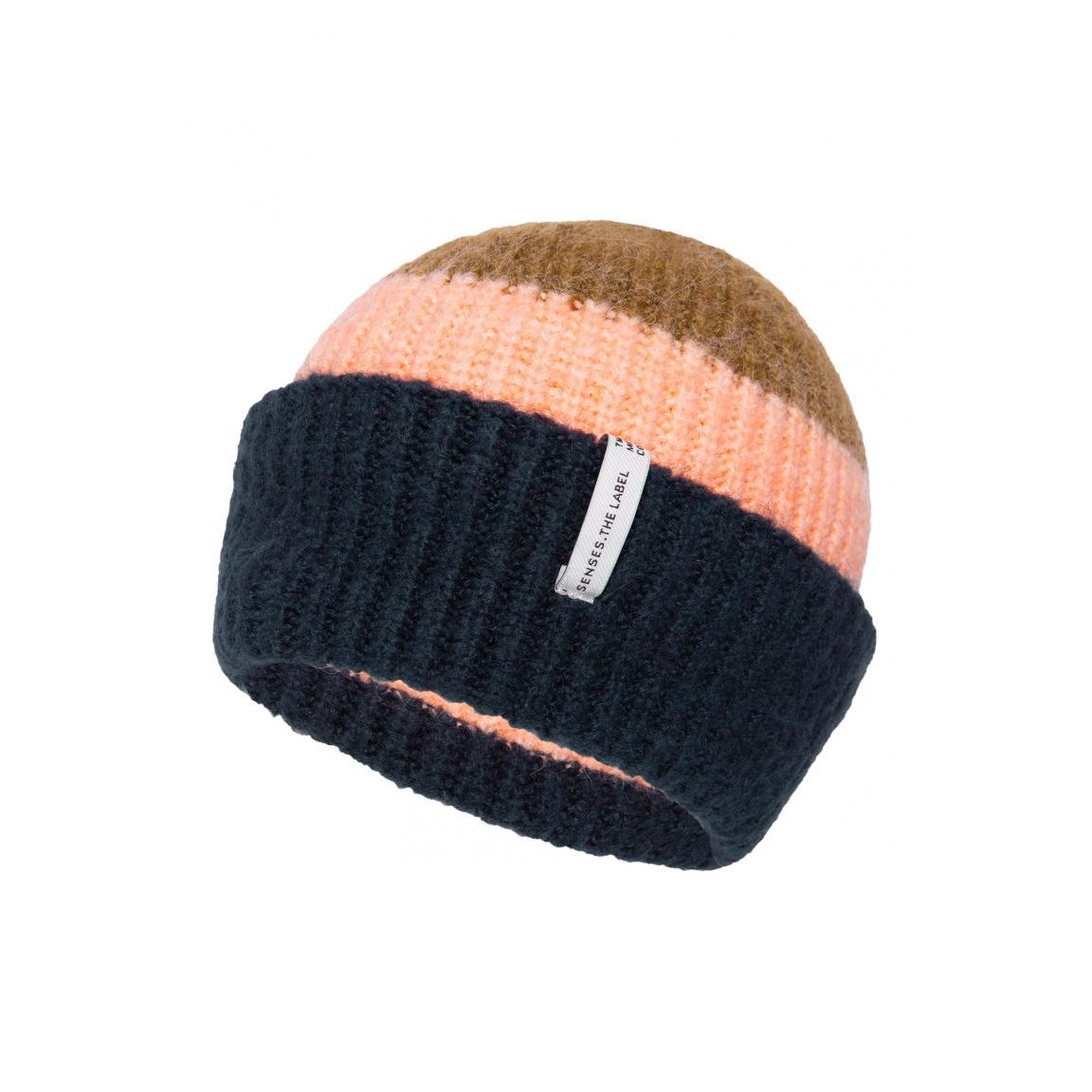 Senses. the Label Strickmütze AURO:RA - blue navy/ light cognac