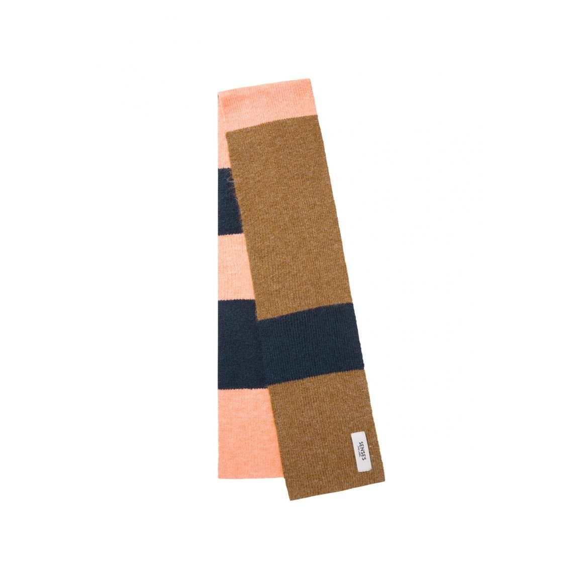 Senses. the Label Strickschal A:LM - blue navy/ light cognac