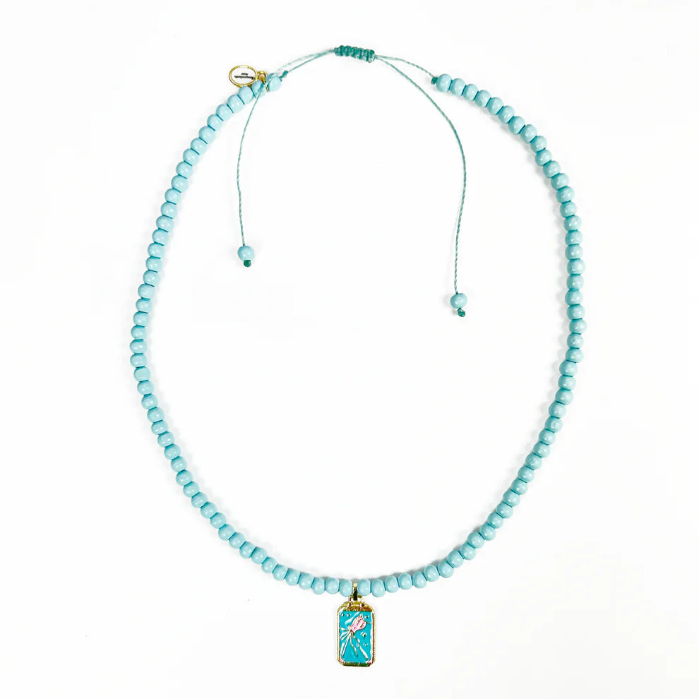 Escapulario Symbol-Kette mit Lucky Charms Anhänger -hellblau