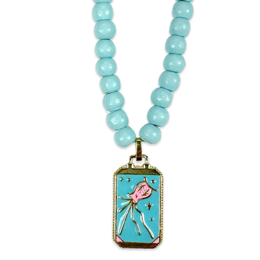 Escapulario Symbol-Kette mit Lucky Charms Anhänger -hellblau