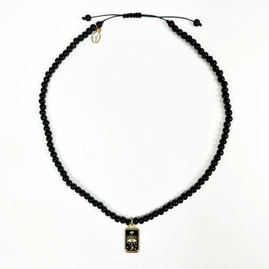 Escapulario Symbol-Kette mit Lucky Charms Anhänger -schwarz