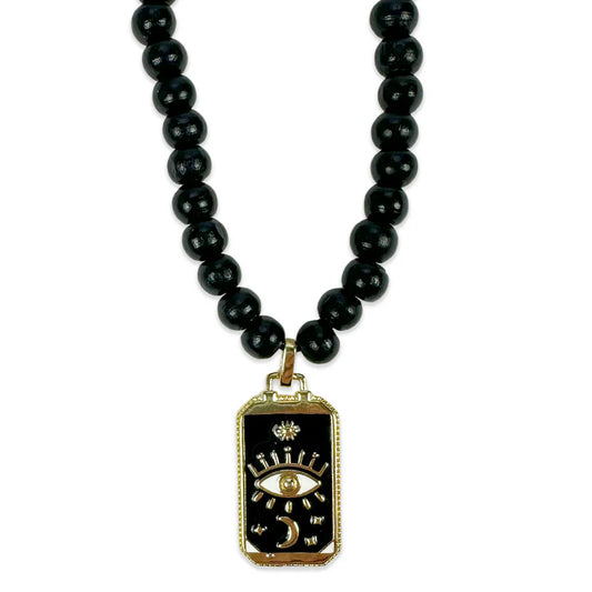 Escapulario Symbol-Kette mit Lucky Charms Anhänger -schwarz