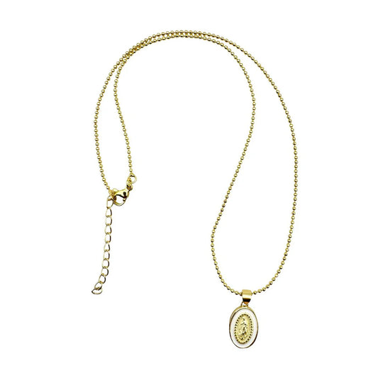 Escapulario Goldkettchen mit Madonna -weiß
