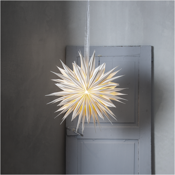 Papierstern "Print" - weiß