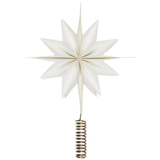 Ib Laursen Christbaumstern Papier weiss m/messingfarbenem Halter Ø:25 cm