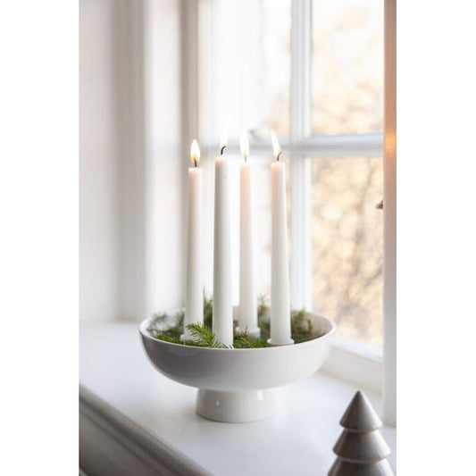 Storefactory Granhammar - Kerzenhalter - glossy weiß - 21 x 9 cm