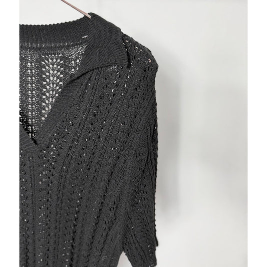 Häkelkleid - schwarz