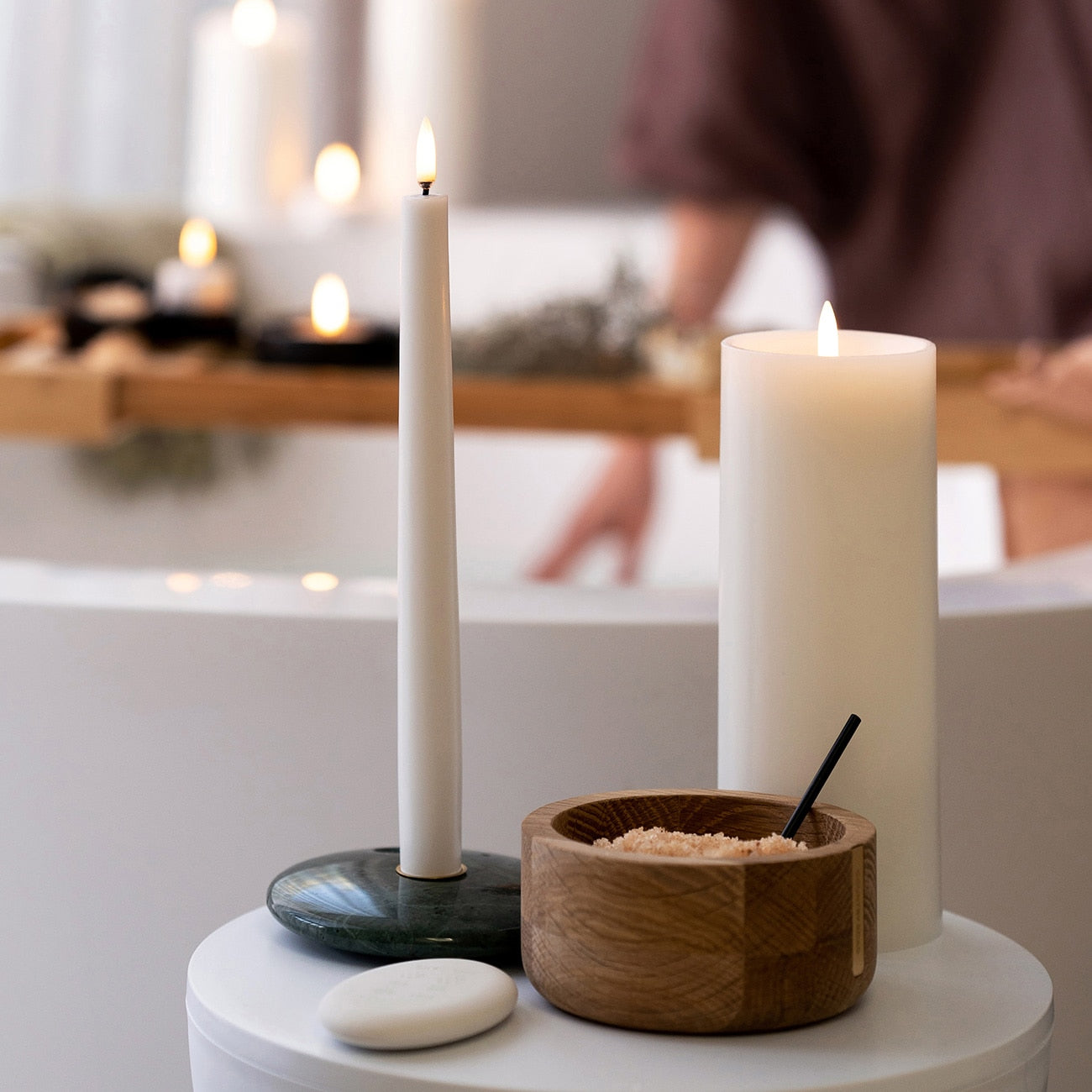 Piffany Copenhagen uyuni / LED Taper Candle / Stabkerze - vanilla/ hellbeige - 2 er Set