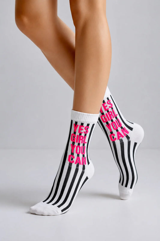 Socke Yes Girl - schwarz