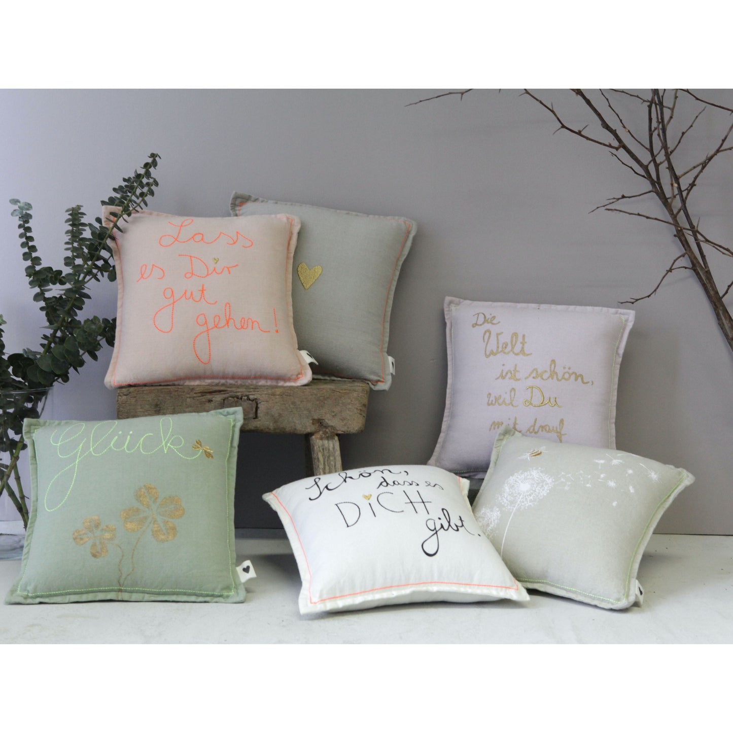 Good old Friends Mini Kissen -goldenes Herz-