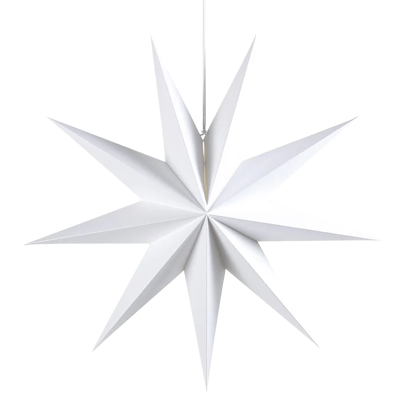 WEIHNACHTSSTERN - WEISS - 9 PUNKTE - 60 CM