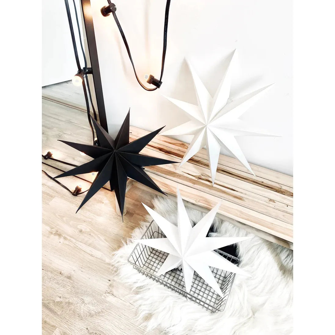 WEIHNACHTSSTERN - schwarz - 9 PUNKTE - 60 CM