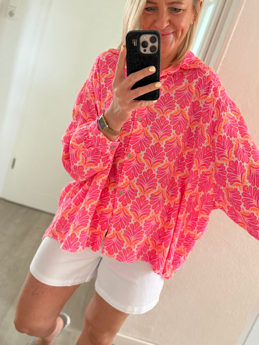 Musselin Bluse - neon