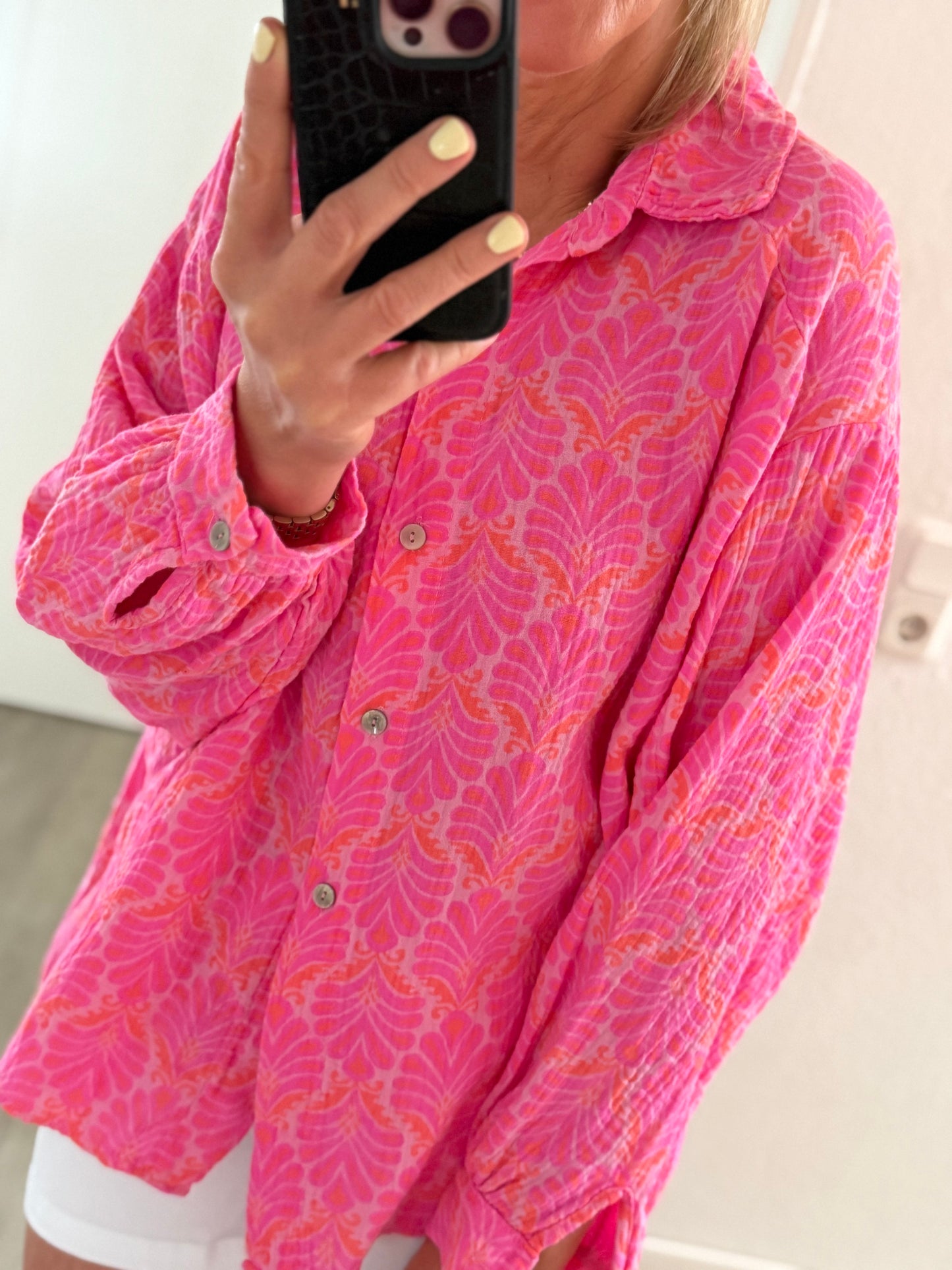 Musselin Bluse - neon