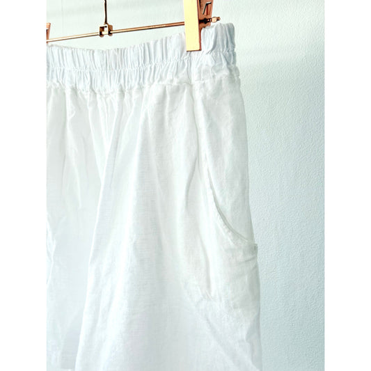Leinenshorts -weiß