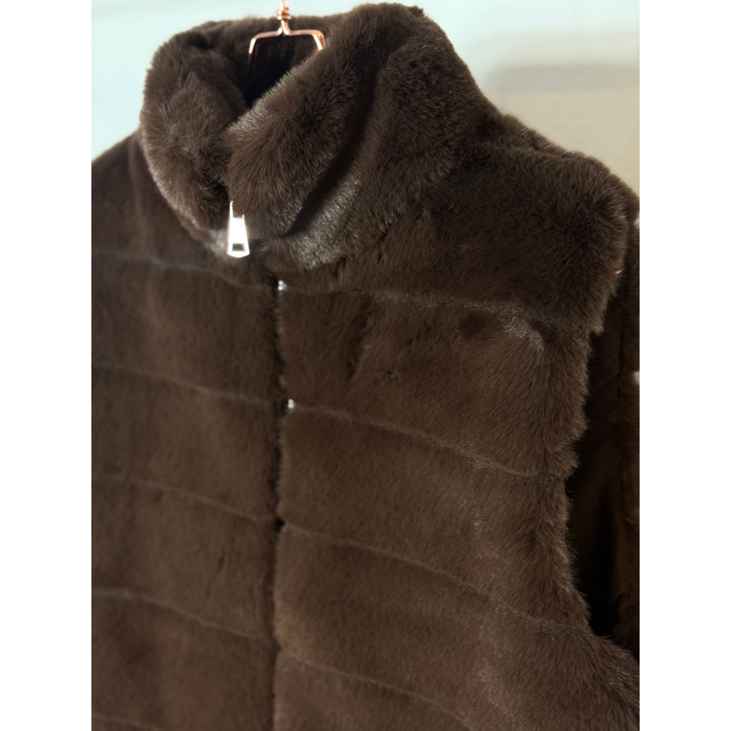 Kunstfell Weste- braun