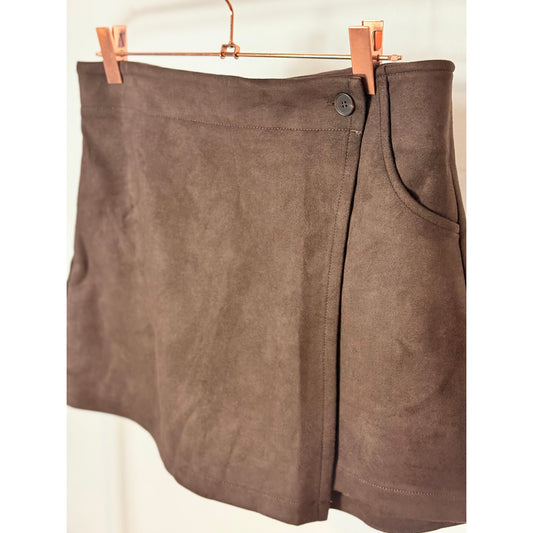 Wildleder Skort -braun