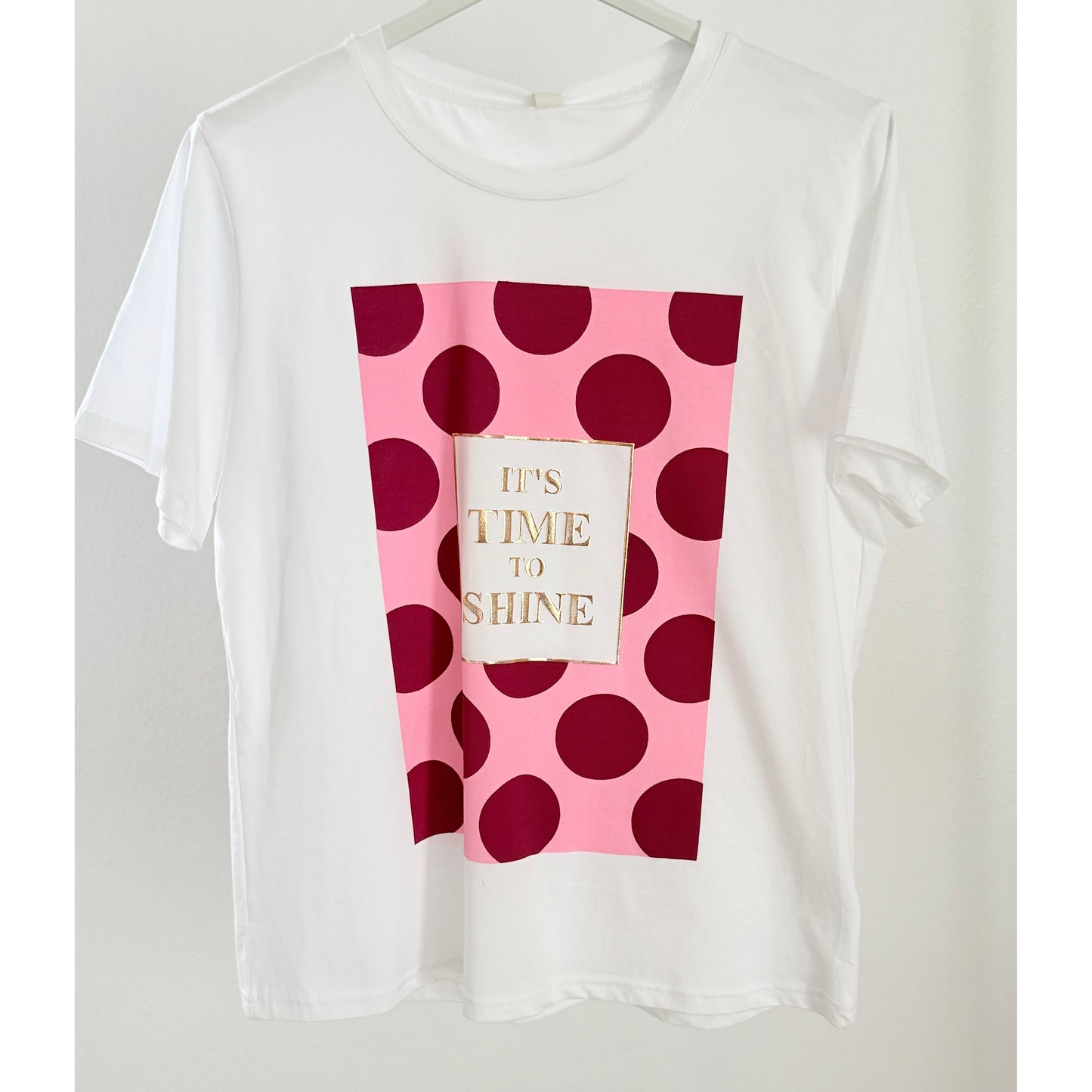 T-Shirt "It´s Time To Shine" Dots - beere