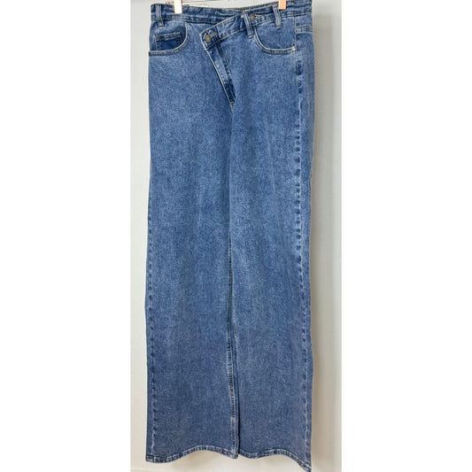 Straight Leg mit asymmetrischen Bund - denim