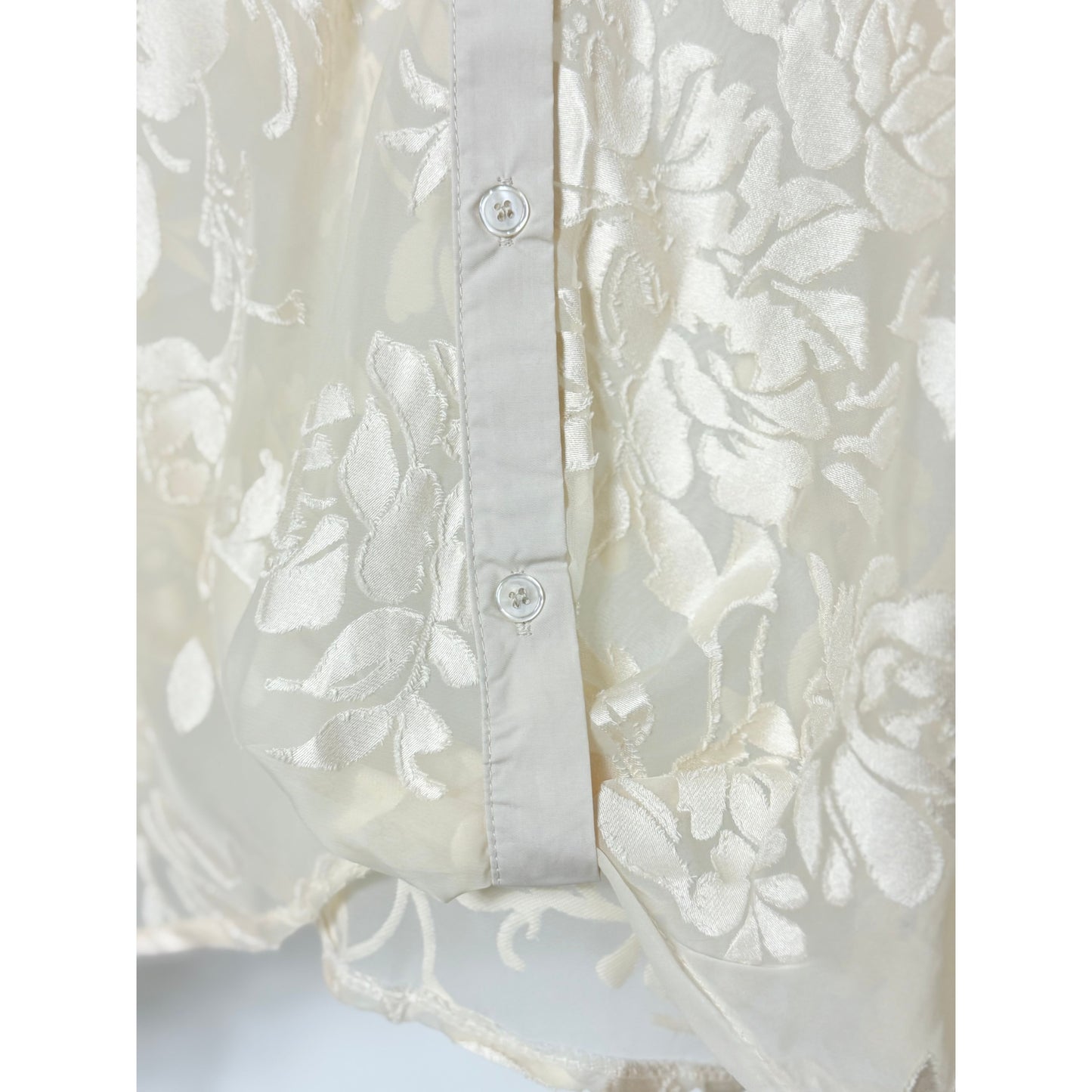 Florale transparente Bluse - champagne