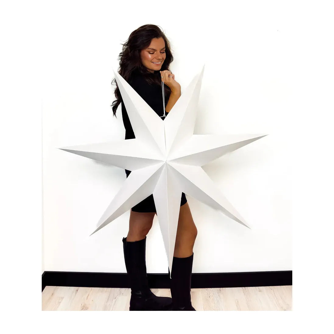 XXL WEIHNACHTSSTERNE - WEIß - 7 PUNKTE - 100 CM