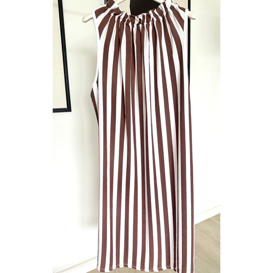 Kleid mit Streifen - braun