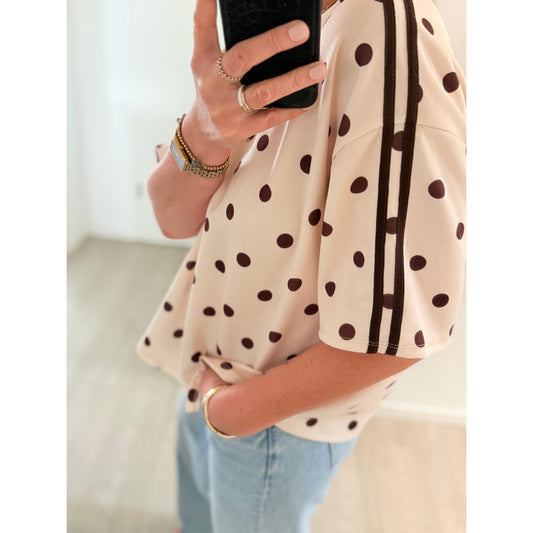 Polka Dot T-Shirt - dunkelbraun