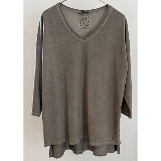 T-Shirt mit 3/4 Ärmel - grau