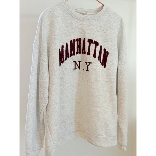 Sweater "Manhattan N.Y" - hellgrau