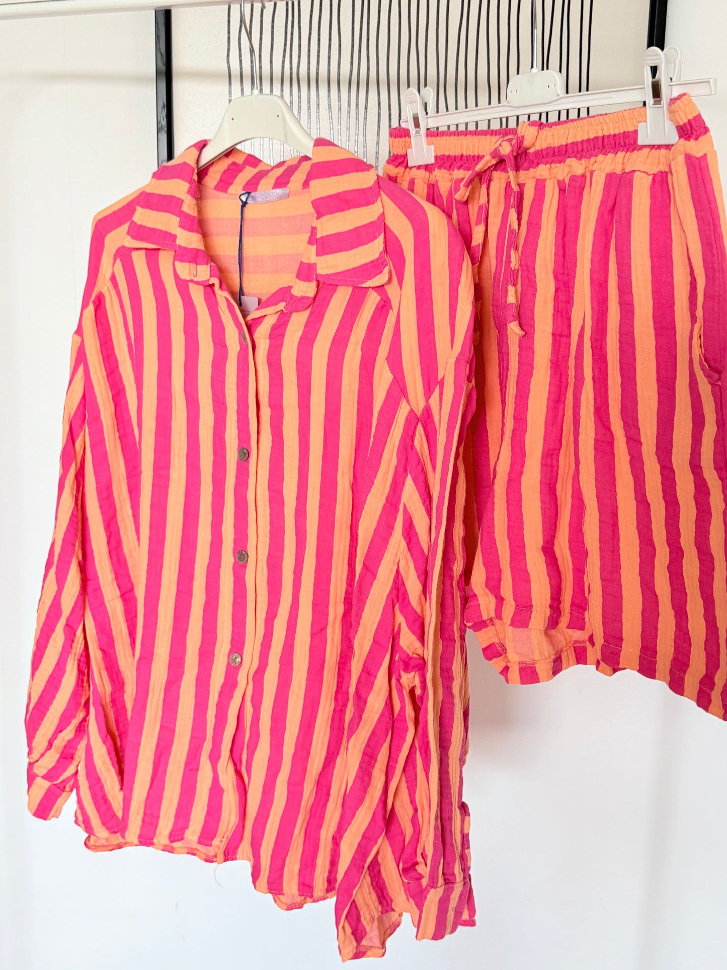 Musselin Bluse - gestreift