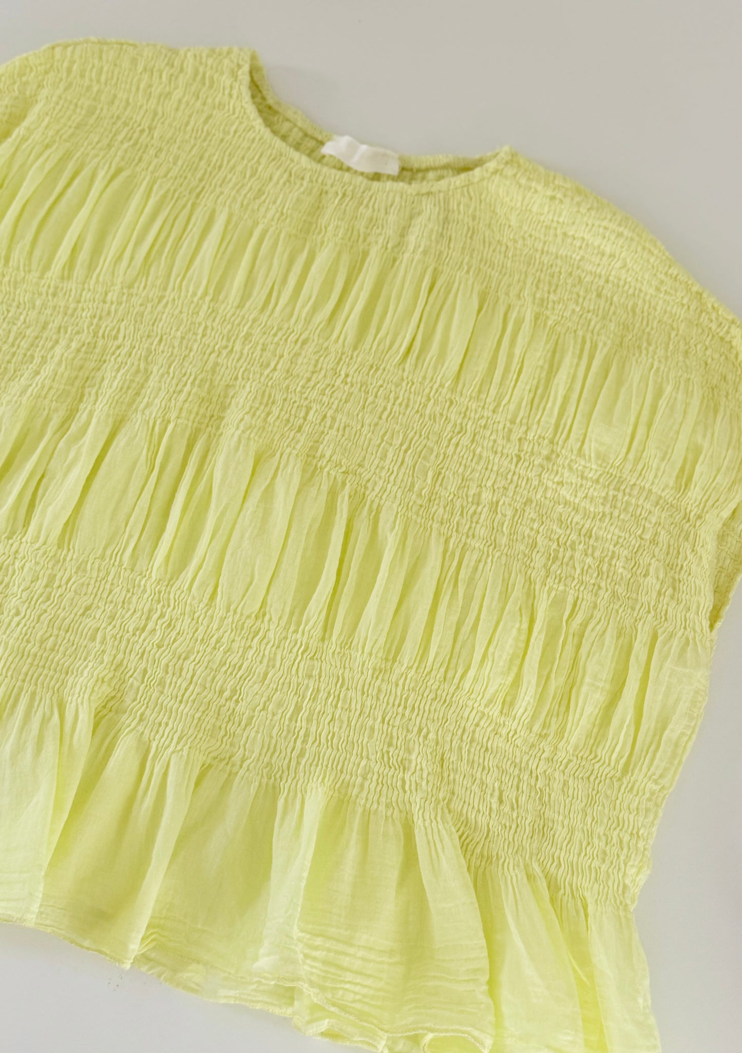 Gesmoktes T-Shirt - butteryellow
