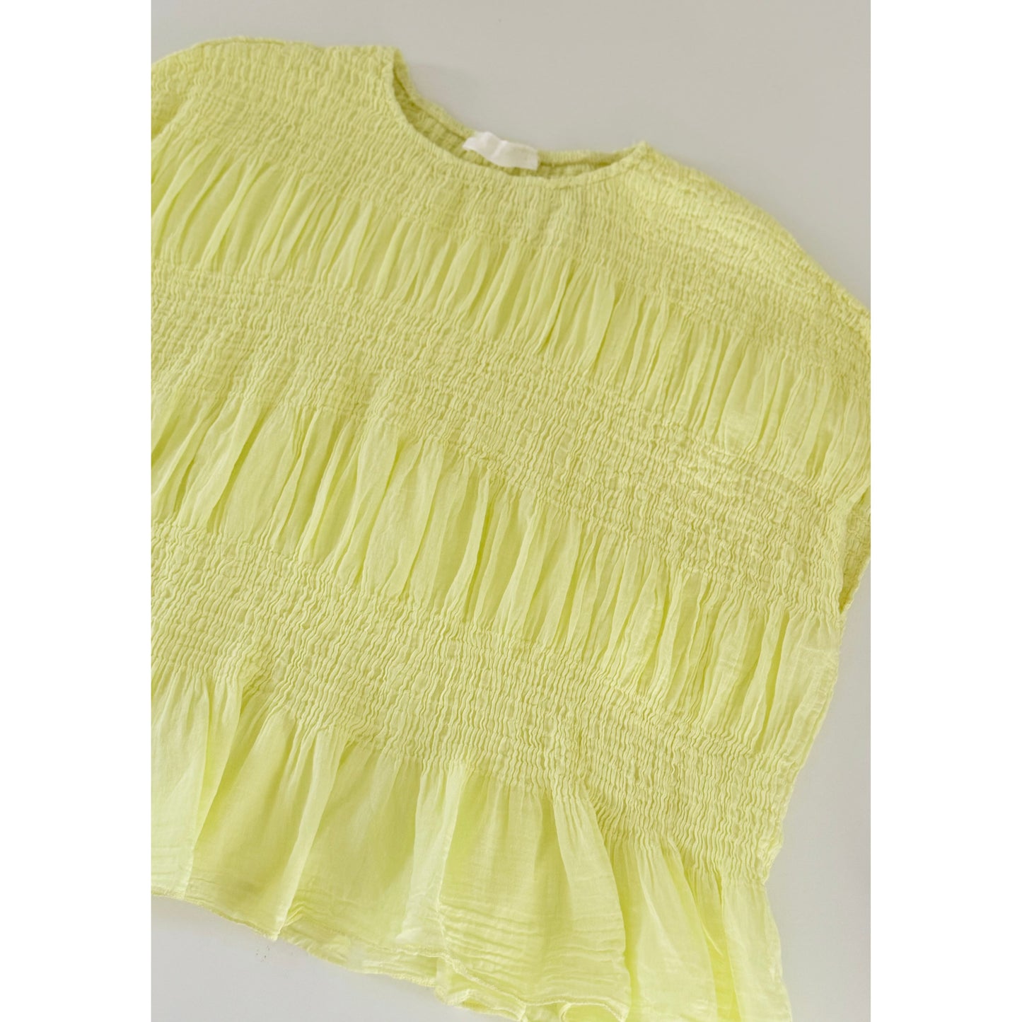 Gesmoktes T-Shirt - butteryellow