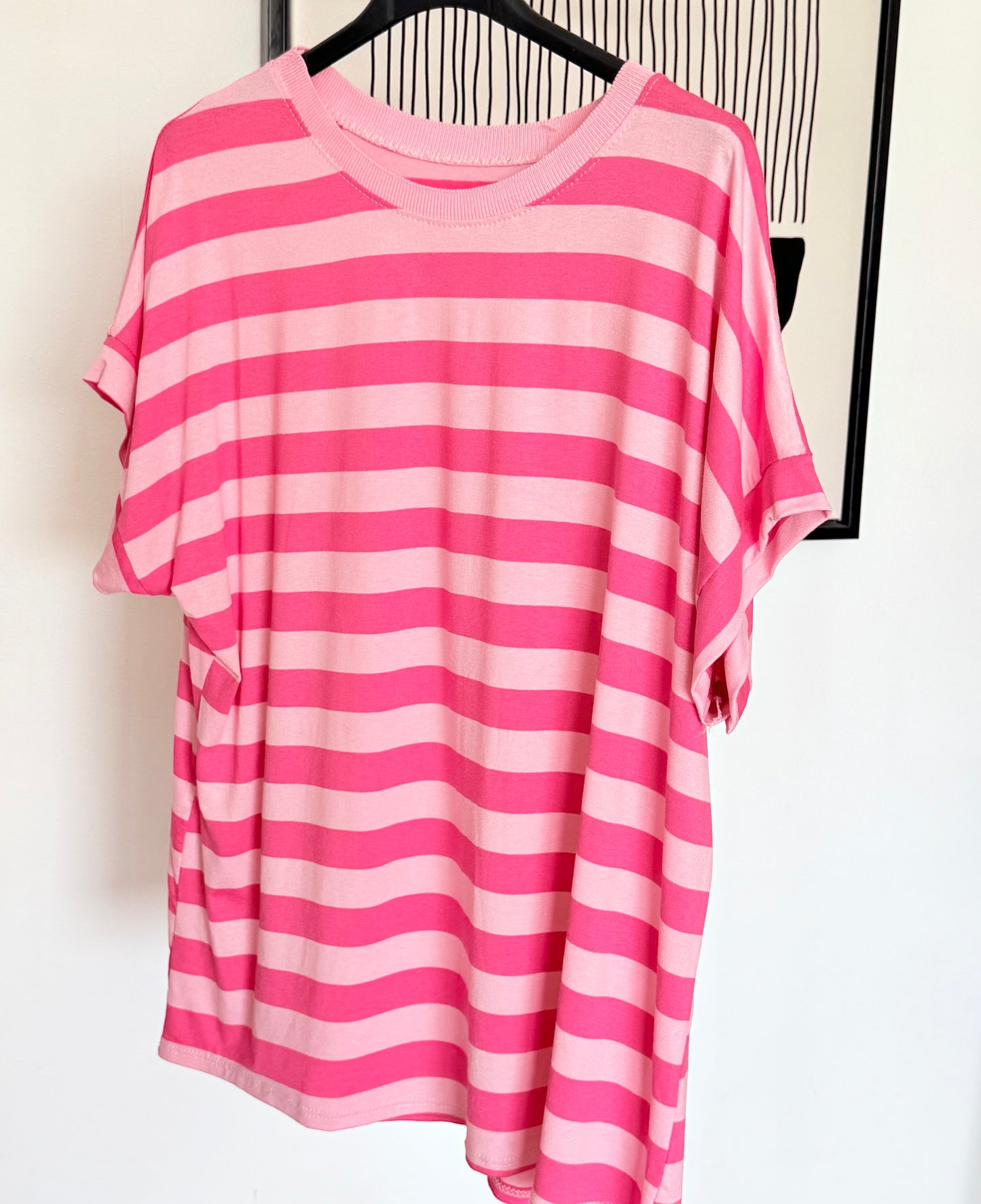T-Shirt gestreift - pink