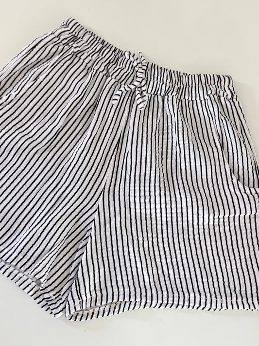 Musselin Shorts - schwarz weiĂ