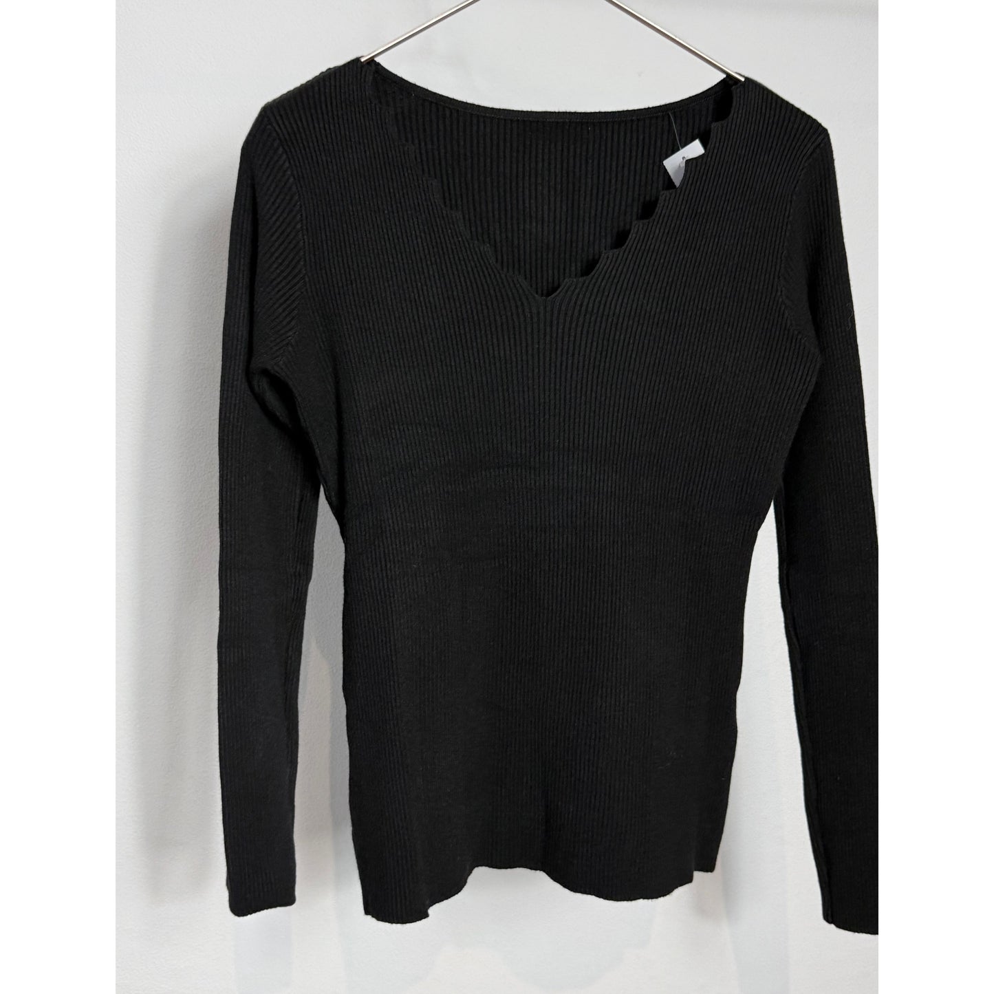 Shirt mit Zick Zack - schwarz