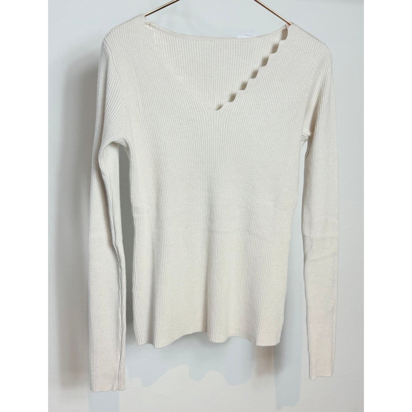 Shirt mit Zick Zack - natur