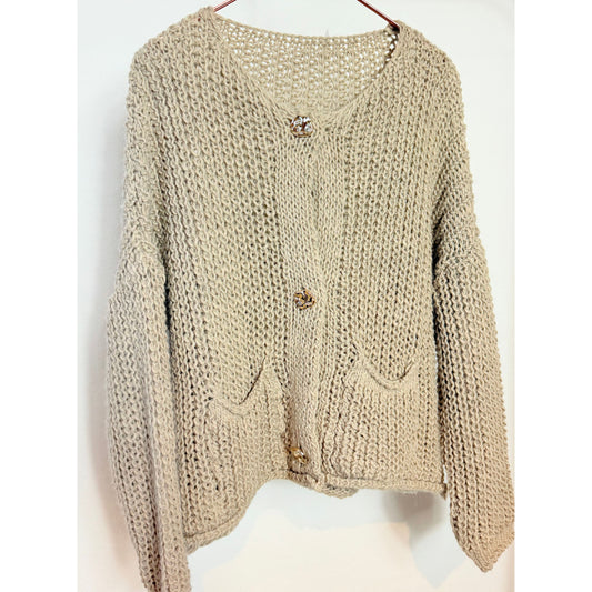 Strickjacke - taupe