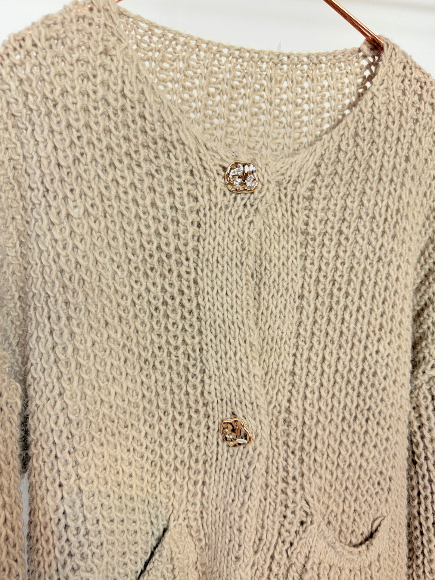 Strickjacke - taupe