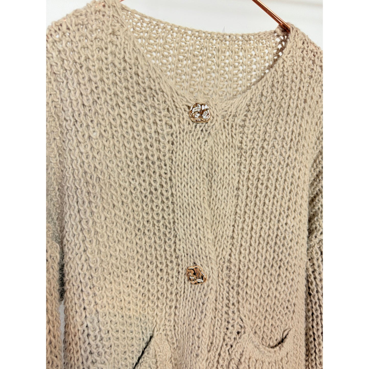 Strickjacke - taupe
