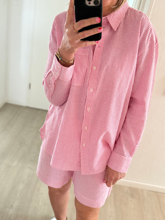 MSCH Bluse pink/weiß