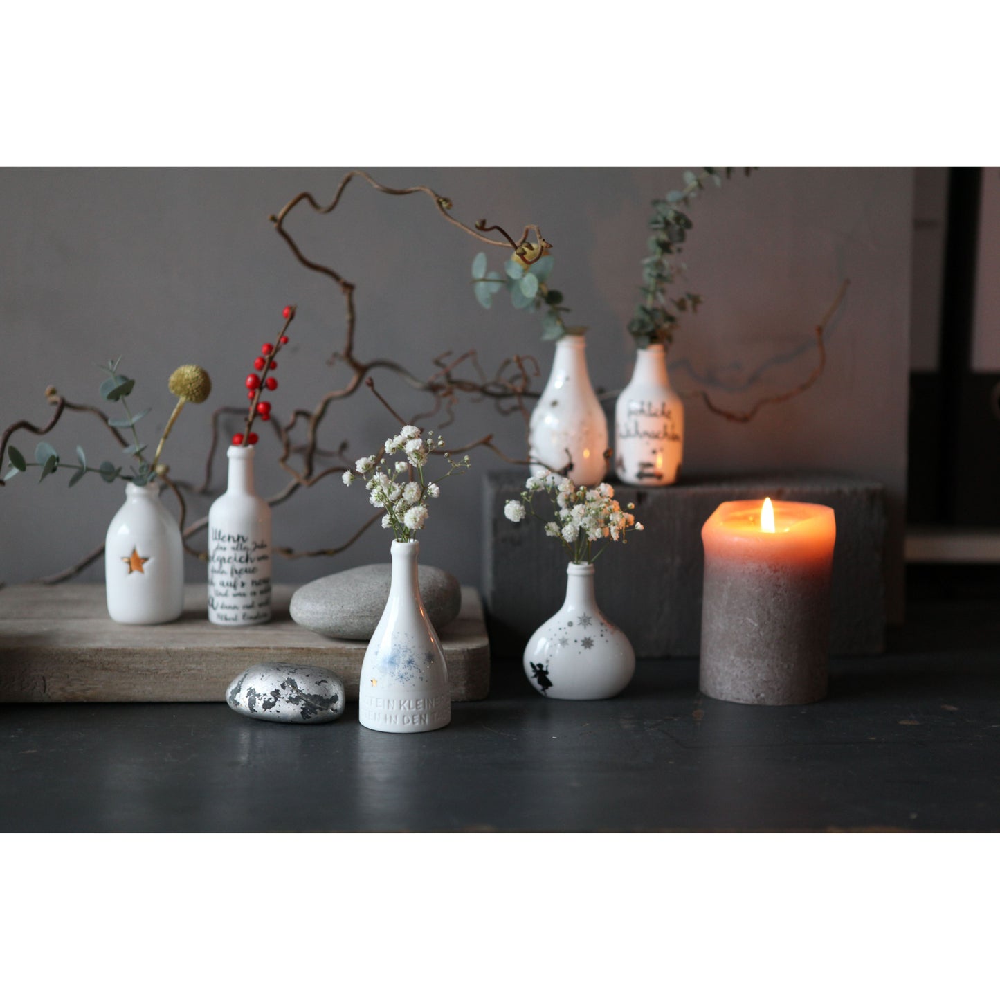 Good old Friends Mini Winter Flaschenvase versch. Motive