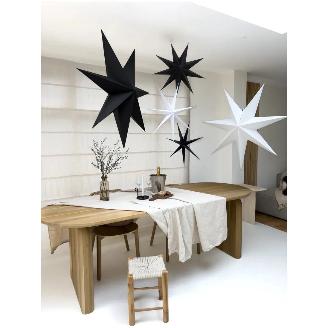 WEIHNACHTSSTERN - schwarz - 9 PUNKTE - 60 CM
