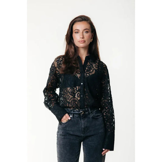 Colourful Rebel Talia Rebel 23 Spitzenbluse - black